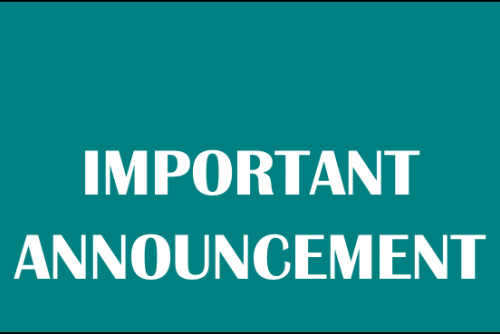 IMPORTANT ANNOUNCEMENT